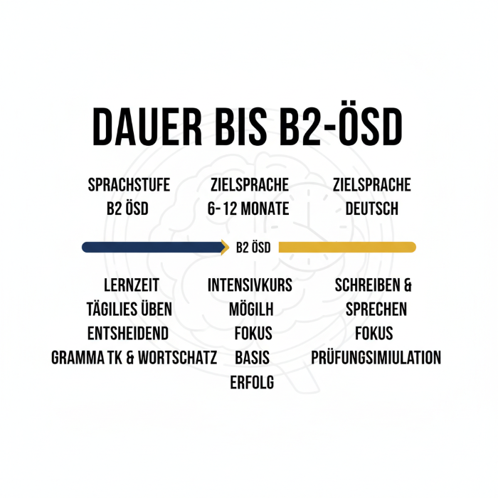مدت زمان گرفتن مدرک B2 ÖSD چقدر است؟